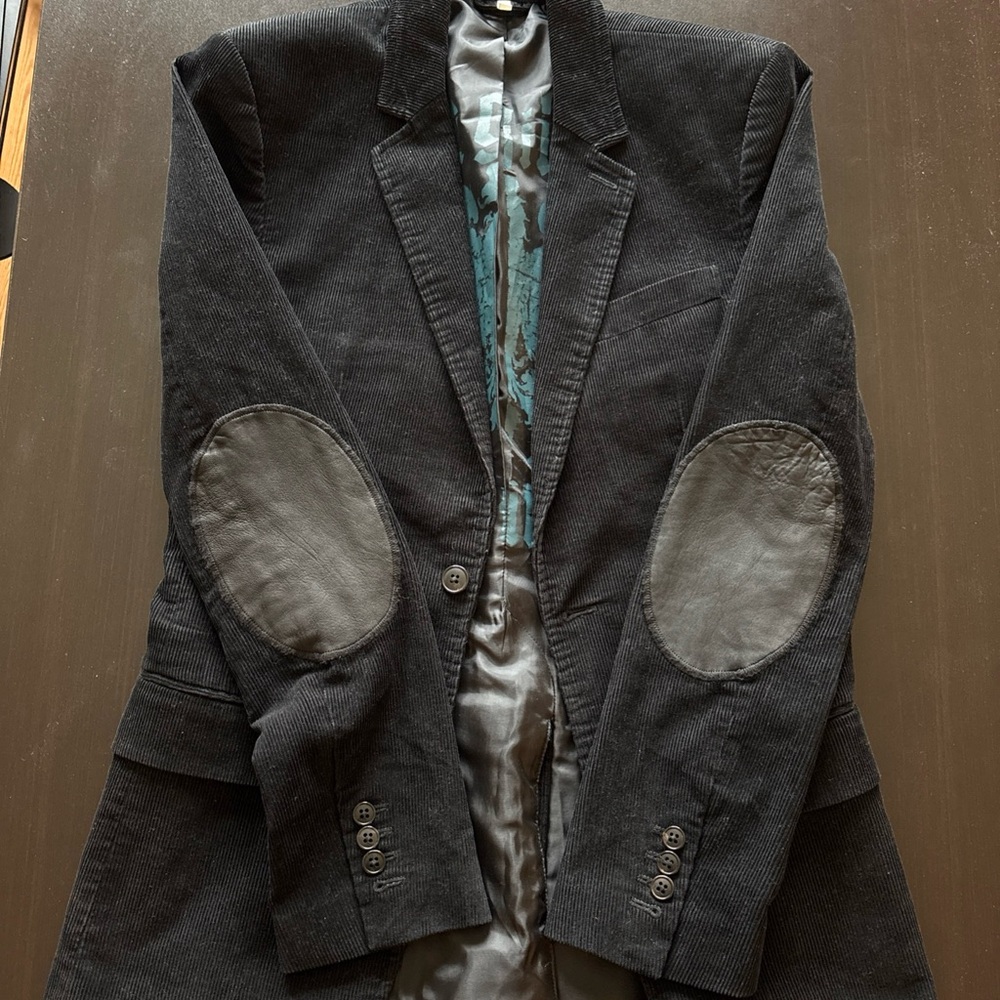 Juicy Couture Corduroy Jacket Blazer Leather Elbow Patches